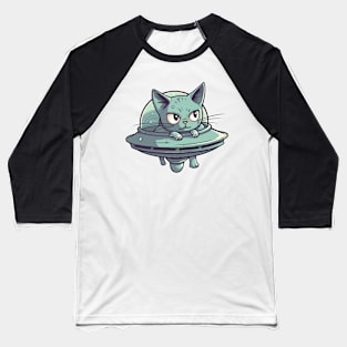 Extraterrestrial Cat Baseball T-Shirt